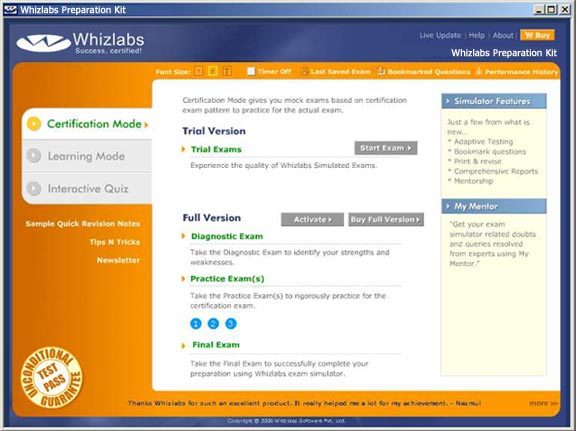 Whizlabs PMP Preparation Kit Screenshot